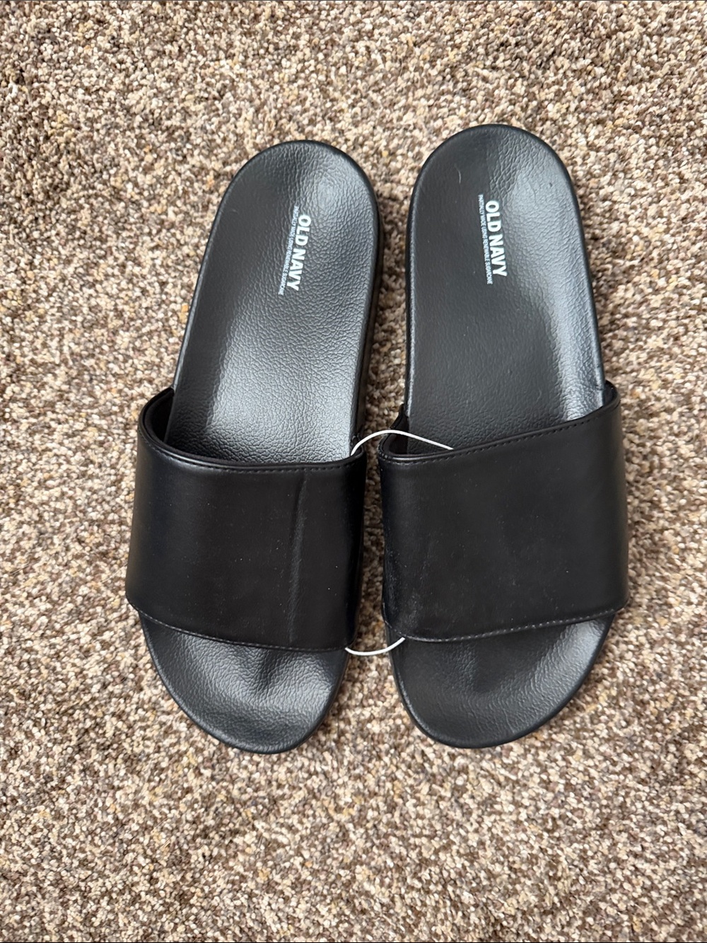 Old Navy Black Wide Strap Slide Sandals
